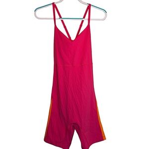 Outdoor Voices Hot Pink and Orange Unitard Built in Bra Size L